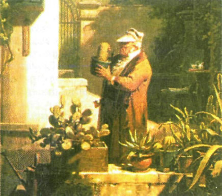 Картина Карла Шпицвега «Любитель кактусов», 1845 г.